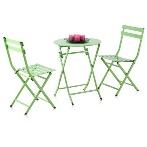 Set de exterior mesa y 2 sillas plegables Gio Pistacho 60cm (ancho) x 71,5cm (alto) (1/5)