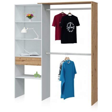 Armario vestidor Ezra Blanco Soft - Roble Nodi (ancho) x 187cm (alto) (1/5)
