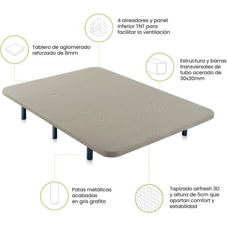 Base tapizada Air 3D Beige 135x200