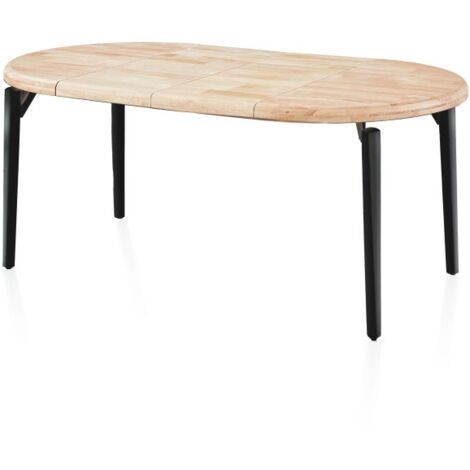 Mesa redonda extensible Padma Negro - Roble 100cm (ancho) x 76cm (alto) (1/5)