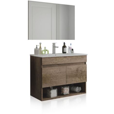 Pack de baño con lavabo cerámico Thai Nordik (ancho) x 64cm (alto) (1/5)