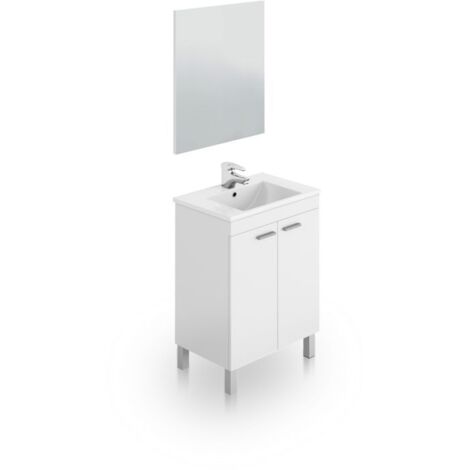 Mueble de baño con espejo Liz 60 Blanco Brillo (ancho) x 80cm (alto)