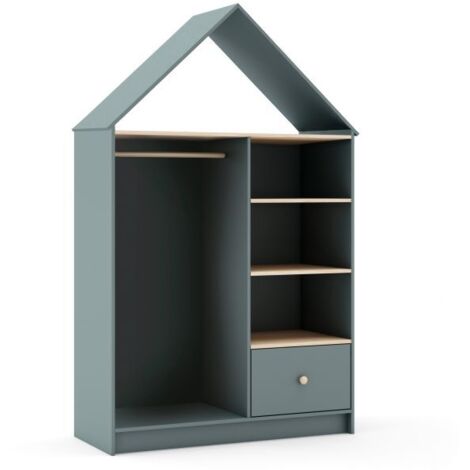 Armario vestidor juvenil Misty Cloud Verde Salvia - Oak Soft (ancho) x 180cm (alto) (1/5)