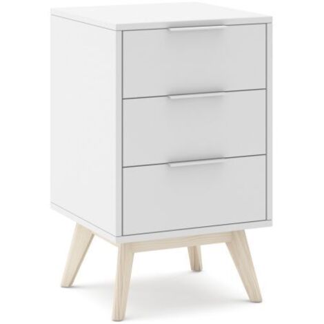 Mesita de noche Numa 3 cajones Blanco - Oak Soft (ancho) x 65,5cm (alto)