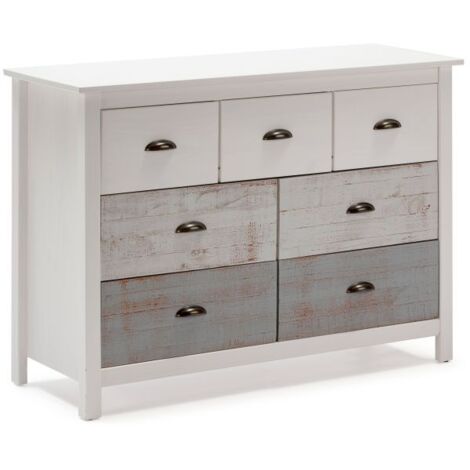 Cómoda Ocean 7 cajones Blanco - Vintage Colors (ancho) x 80cm (alto)