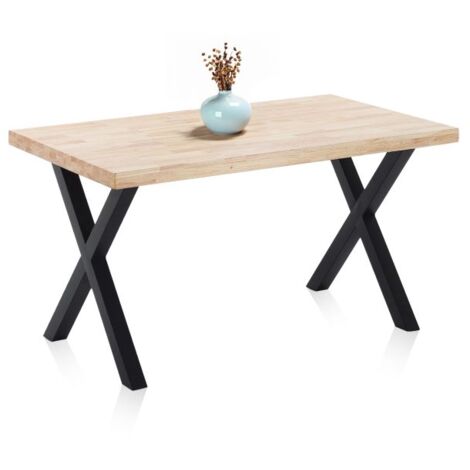 Mesa de comedor X-Loft 140 Roble salvaje - Negro 140x80