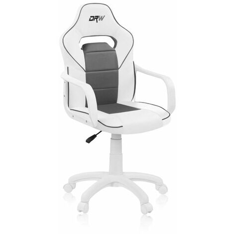 Silla gaming DRW Blanco - Gris DRW 46,5cm (ancho) x 98-108cm (alto)