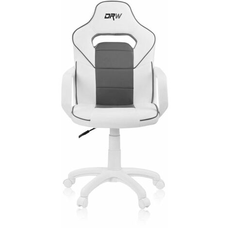 Silla gaming DRW Blanco - Gris DRW 46,5cm (ancho) x 98-108cm (alto)