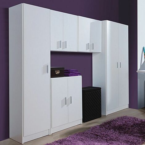 Armario multiusos 1 columna Blanco 37cm (ancho) x 180cm (alto)