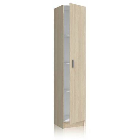 Armario multiusos 1 columna Roble 37cm (ancho) x 180cm (alto)
