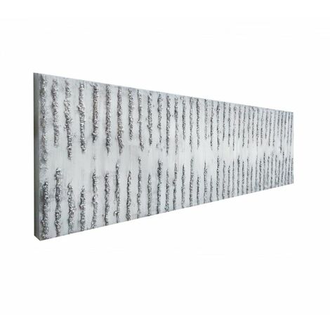 Cuadro artesanal Piedras Plata Acrílico 150cm (ancho) x 60cm (alto)