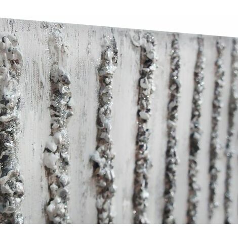 Cuadro artesanal Piedras Plata Acrílico 150cm (ancho) x 60cm (alto)
