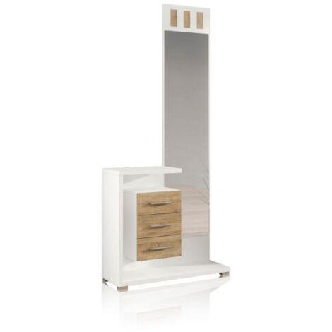 Mueble de recibidor Prisma Cambria - Blanco 85cm (ancho) x 75cm (alto)