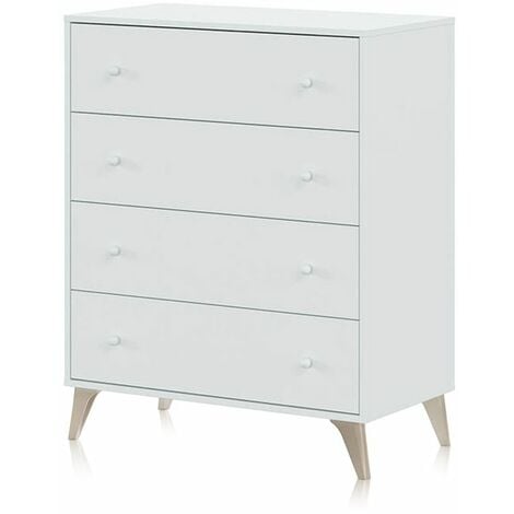 Cómoda Sweet Blanco Artik (Blanco Mate) 77,5cm(cómoda)/71cm(cajón) (ancho) x 95cm(cómoda)/19,5cm(cajónext)/10cm(cajónint) (alto)