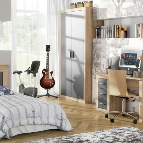 Armario 2 puertas Lara 105 Cambria - Grafito 105cm (ancho) x 208cm (alto)