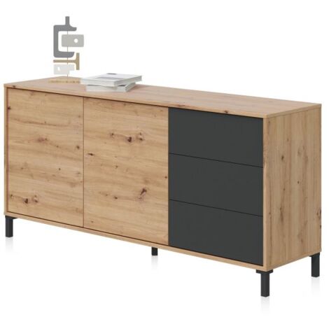 Aparador - Madera Roble Marrón con Nudos 41x154x75h cm