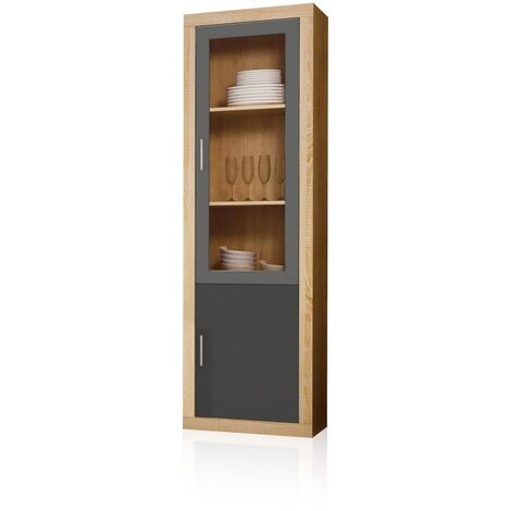 Vitrina Nuka 2 puertas Cambria - Grafito (ancho) x 193,2cm (alto)