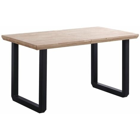Mesa de comedor Roma extensible Negro - Roble 77cm (ancho) x 80cm (alto)