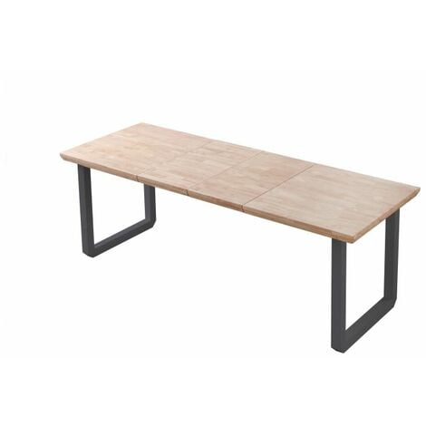 Mesa de comedor Roma extensible Negro - Roble 77cm (ancho) x 80cm (alto)