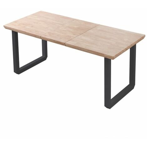 Mesa de comedor Roma extensible Negro - Roble 77cm (ancho) x 80cm (alto)