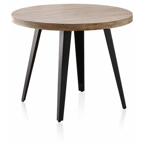 Mesa redonda fija Berg Roble Honey - Negro 100cm (ancho) x 78cm (alto)