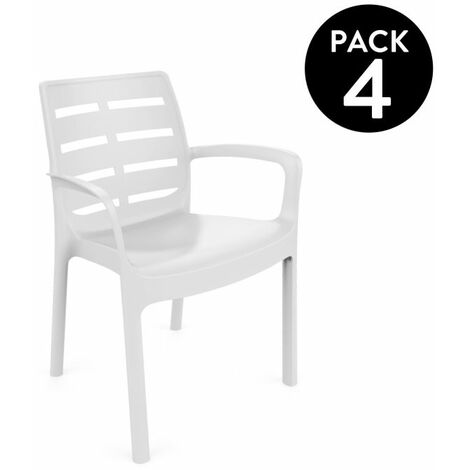 Pack 4 sillas de exterior Maui Blanco 54cm (ancho) x 82cm (alto) (1/5)