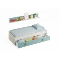 Cama doble juvenil Yuki Blanco Alpes - Verde Acqua (ancho) x 43cm (alto)