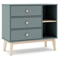 Cómoda juvenil Misty Breeze Verde Salvia - Oak Soft (ancho) x 81cm (alto)