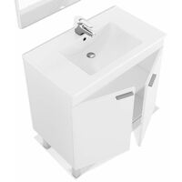 Mueble de baño con espejo LC1 80 Blanco Brillo 80cm (ancho) x 80cm (alto)