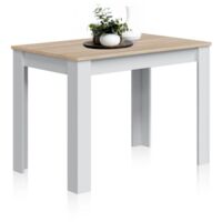 Mesa Fija de Cocina Cloe Auxiliar Color Roble y Blanco 78x109x67 cm