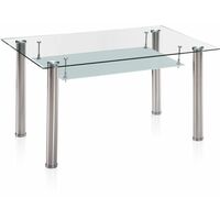 Mesa de comedor Tyra Cristal - Cromo 80cm (ancho) x 75cm (alto)
