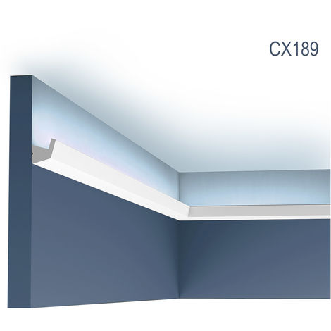 Eckleiste Orac Decor CX189 AXXENT Eckleiste für Indirekte Beleuchtung Zierleiste  Stuckleiste modernes Design weiß 2 m