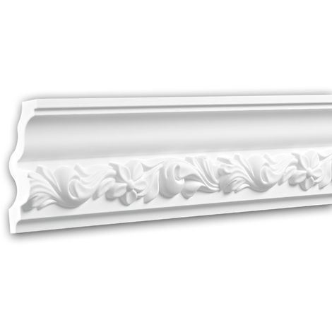 Eckleiste PROFHOME 150259 Zierleiste Stuckleiste Rokoko Barock Stil weiß 2 m