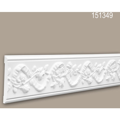 Wand- und Friesleiste PROFHOME 651302 Stuckleiste Zierleiste stoßfest  Wandleiste Neo-Klassizismus-Stil weiß 2 m