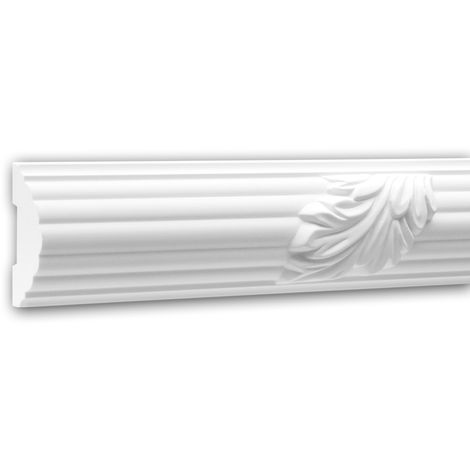 Wand- und Friesleiste PROFHOME 151361 Stuckleiste Zierleiste Friesleiste  Zeitloses Klassisches Design weiß 2 m
