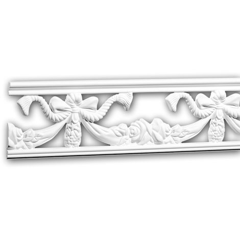 Wand- und Friesleiste PROFHOME 151371 Stuckleiste Zierleiste Friesleiste  Neo-Empire-Stil weiß 2 m