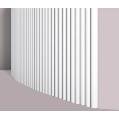 3D Wandpaneel NMC CANELÉ S FLEX ARSTYL Noel Marquet Wandvertäfelung Akustikpaneel Flexible Leiste Wandleiste Stuckleiste Zierleiste Modernes Design weiß 2 m