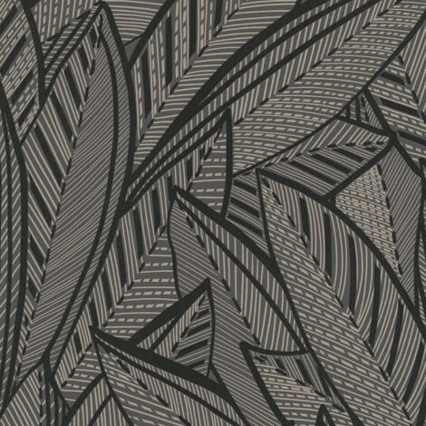 Grafik Tapete Profhome 399334 Vliestapete leicht strukturiert mit floralen Ornamenten schimmernd schwarz silber anthrazit 5,33 m2 (1/5)