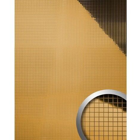 Wandpaneel Wandverkleidung WallFace 27373 M-Style Design Metall Mosaik Dekor selbstklebend spiegelnd gold 0,96 qm