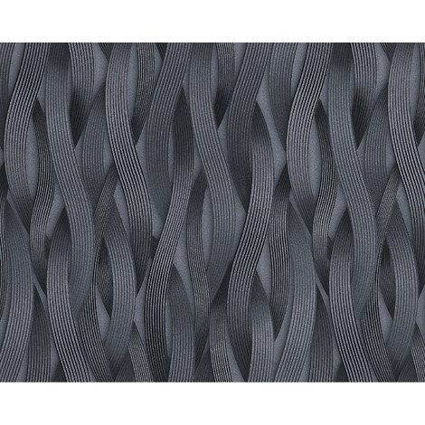 Streifen Tapete grau 81130BR29 und Ton-in-Ton Akzenten silber Vliestapete platin anthrazit metallischen EDEM strukturiert