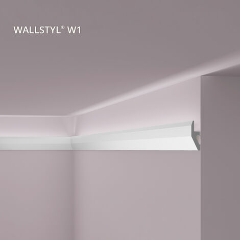 Wand- und Friesleiste NMC W1 WALLSTYL Noel Marquet Stuckleiste Eckleiste Indirekte  Beleuchtung Modernes Design weiß 2