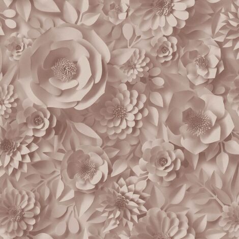3D Tapete Profhome 387182 heißgeprägte Vliestapete glatt mit Blumen-Muster  matt rosa alt-rosa 5,33