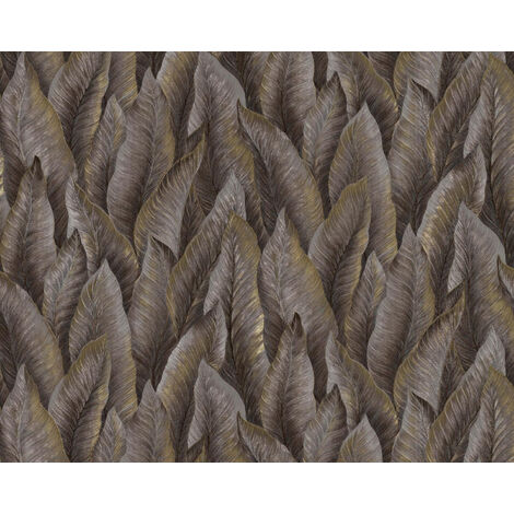 Präge Tapete EDEM 420ST26 heißgeprägte Vliestapete leicht strukturiert mit floralen Ornamenten glitzernd braun blass-braun gold silber 10,65 m2 (1/5)
