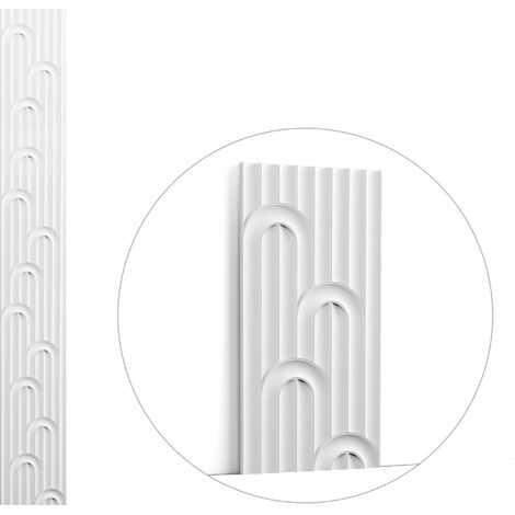 3D Wandpaneel Orac Decor W212 MODERN VALLEY LOOP Wandpaneel Zierelement Stuckleiste Modernes Design weiß 2 m