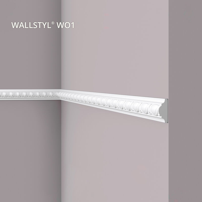 Zócalo NMC FT1F WALLSTYL Noel Marquet Moldura decorativa pared Moldura  friso diseño moderno blanco 2 m
