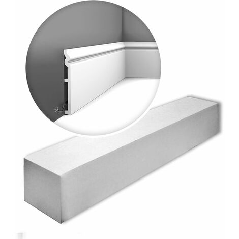 Orac Decor SX206-box LUXXUS CONTOUR 1 caja 9 piezas Zócalo diseño atemporal clásico blanco  18 m (1/4)