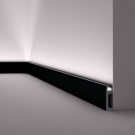 Zócalo NMC IL10 BLACK WALLSTYL Noel Marquet Moldura decorativa Perfil de estuco Luz indirecta diseño moderno negro 2 m