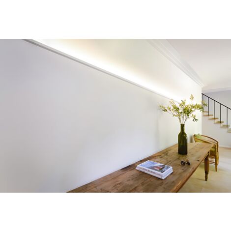 Cornisa Orac Decor CX189 AXXENT Moldura para luz indirecta Perfil de estuco diseño moderno blanco 2 m