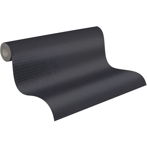 Papel pintado asiático Profhome 374711 papel pintado no tejido ligeramente texturado tono sobre tono mate negro 5,33 m2