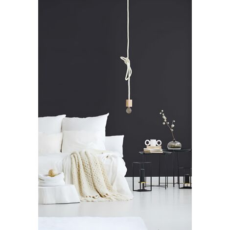Papel pintado asiático Profhome 374711 papel pintado no tejido ligeramente texturado tono sobre tono mate negro 5,33 m2